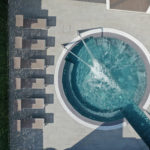 piscina circolare esterna del centro benessere Aquae Spa